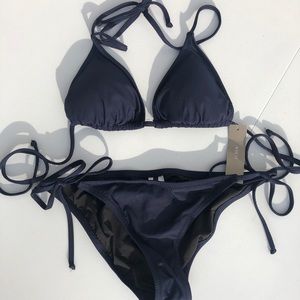 Navy blue string bikini